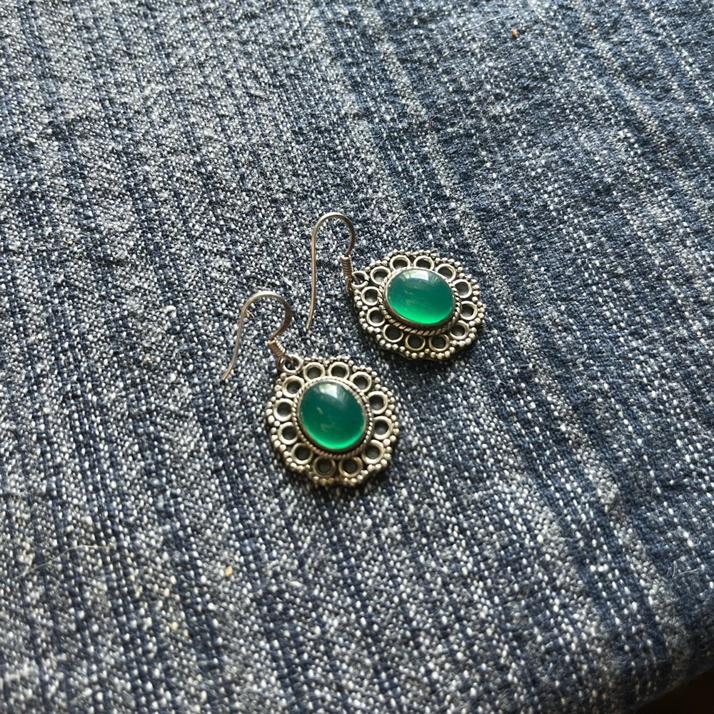 Green Chrysoprase Earrings